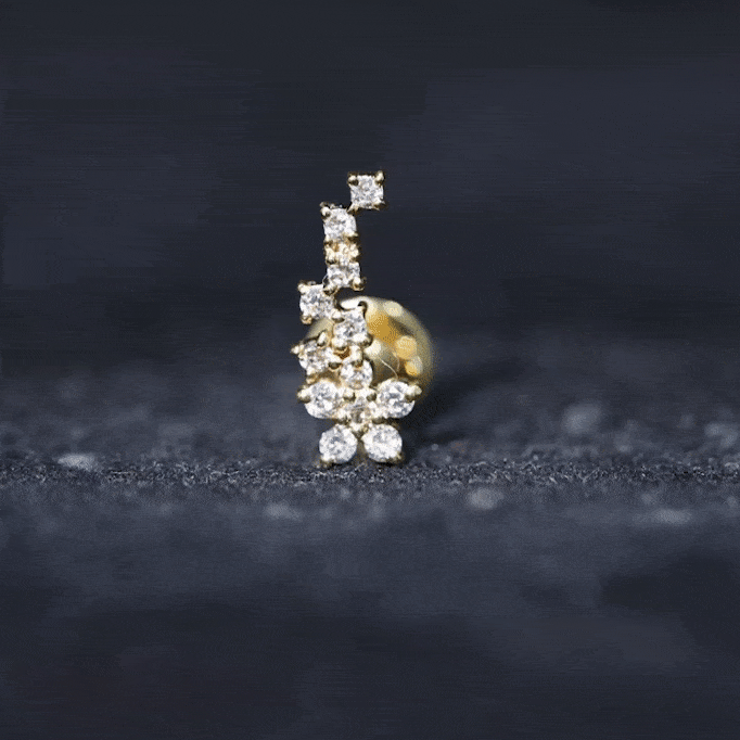 Moissanite Minimal Ear Crawler Earring for Cartilage Piercing