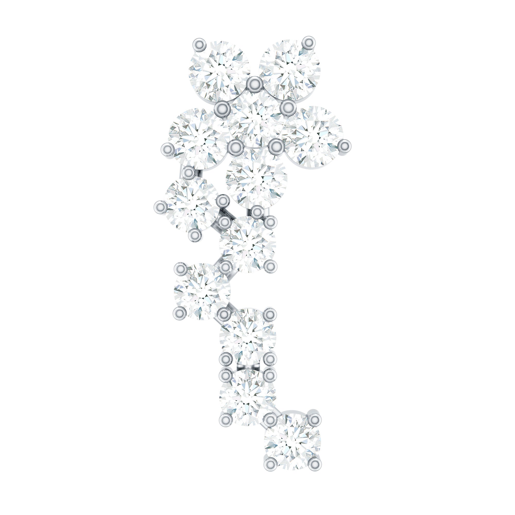 Moissanite Minimal Ear Crawler Earring for Cartilage Piercing