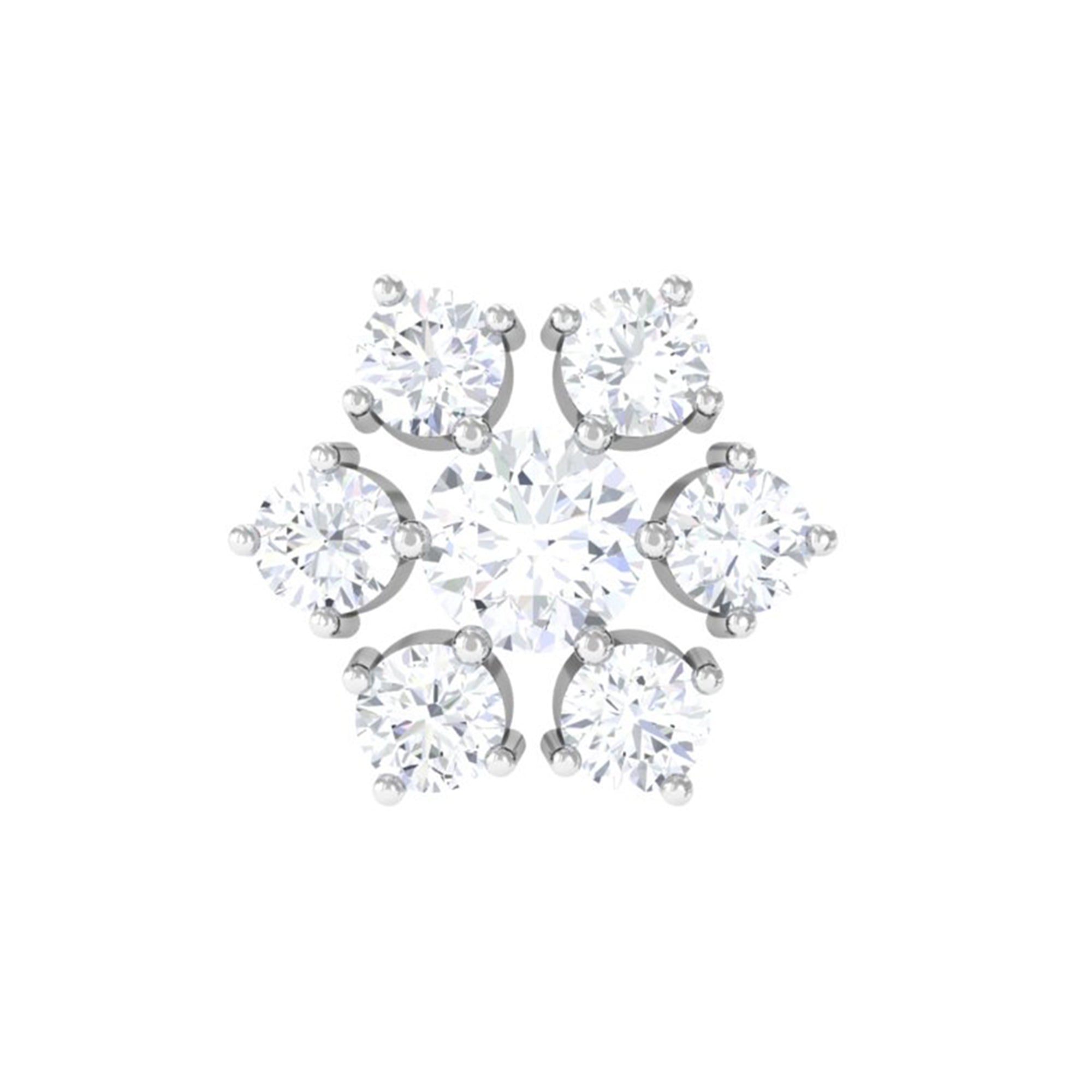 Round Cut Moissanite Cluster Floral Cartilage Earring
