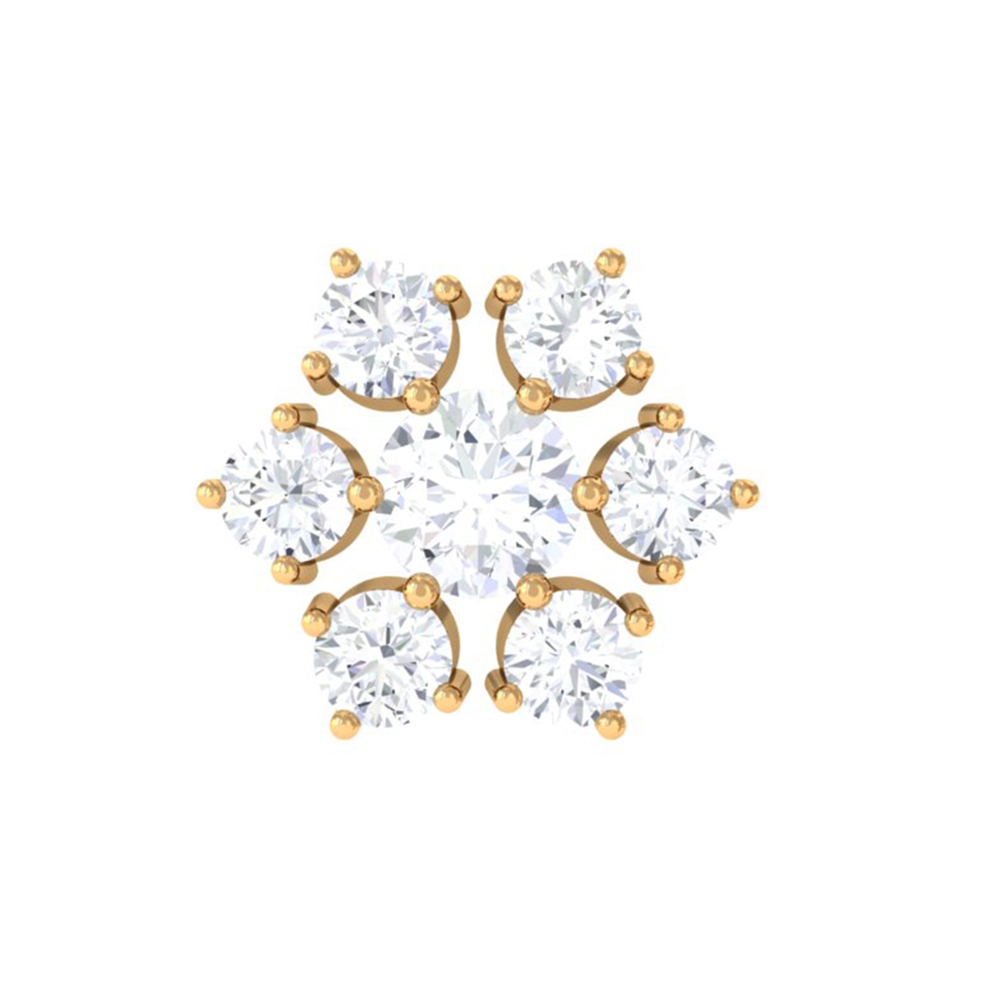 Round Cut Moissanite Cluster Floral Cartilage Earring