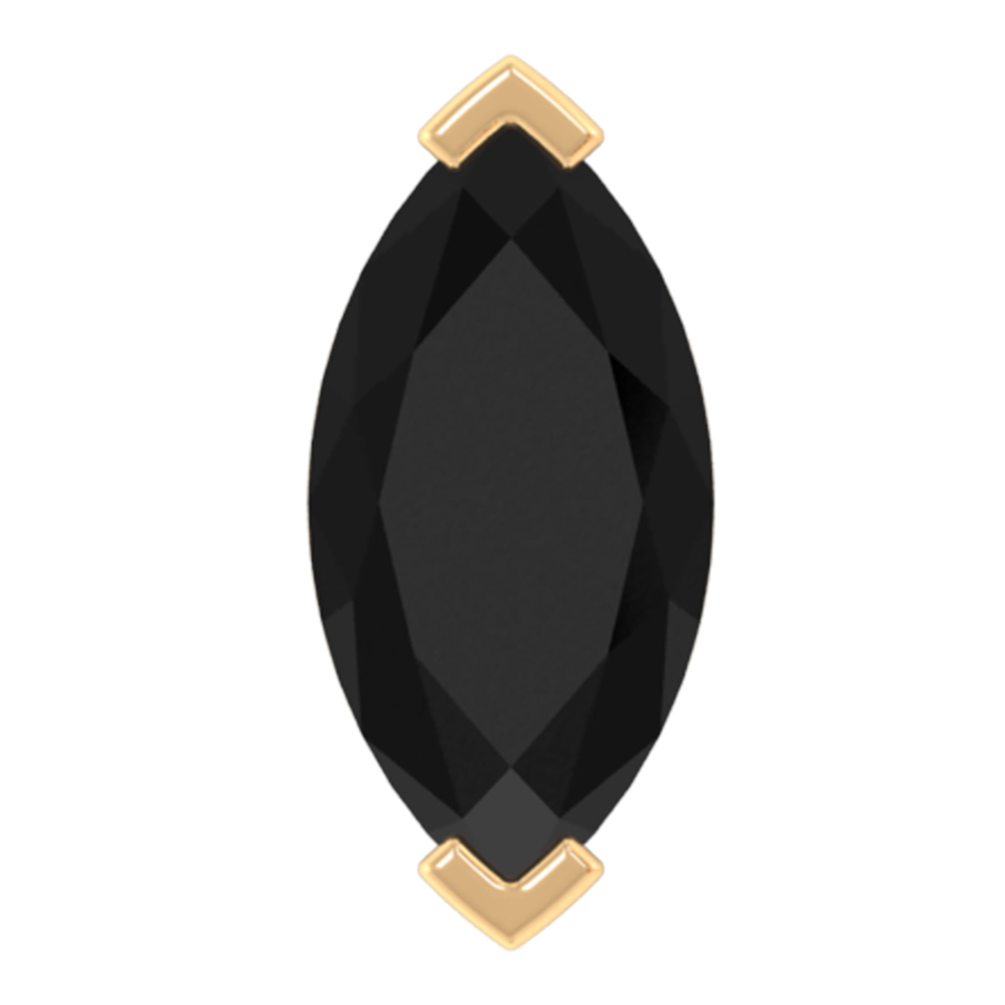 Marquise Black Onyx Solitaire Conch Earring