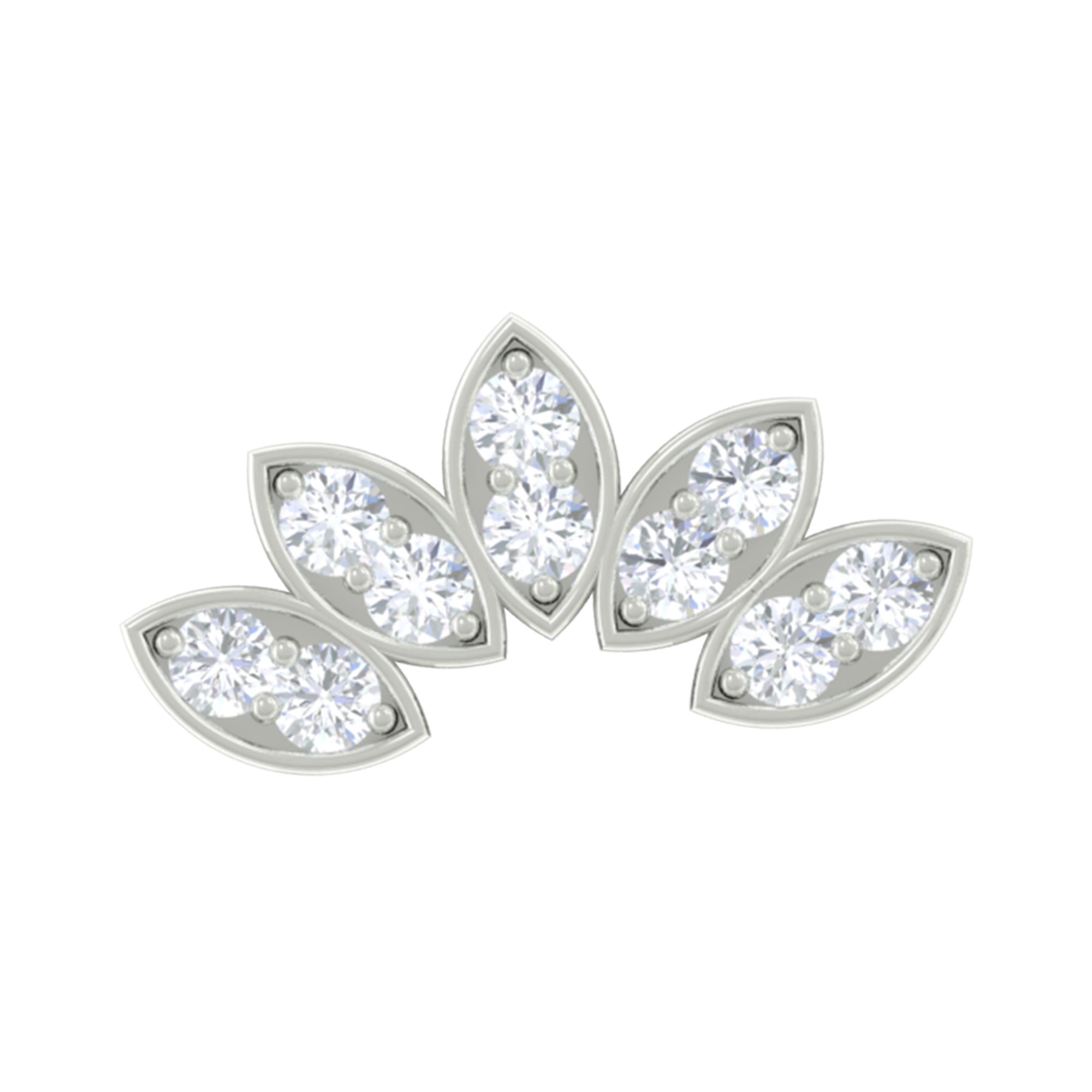 Natural Round Diamond Flower Earring for Helix Piercing