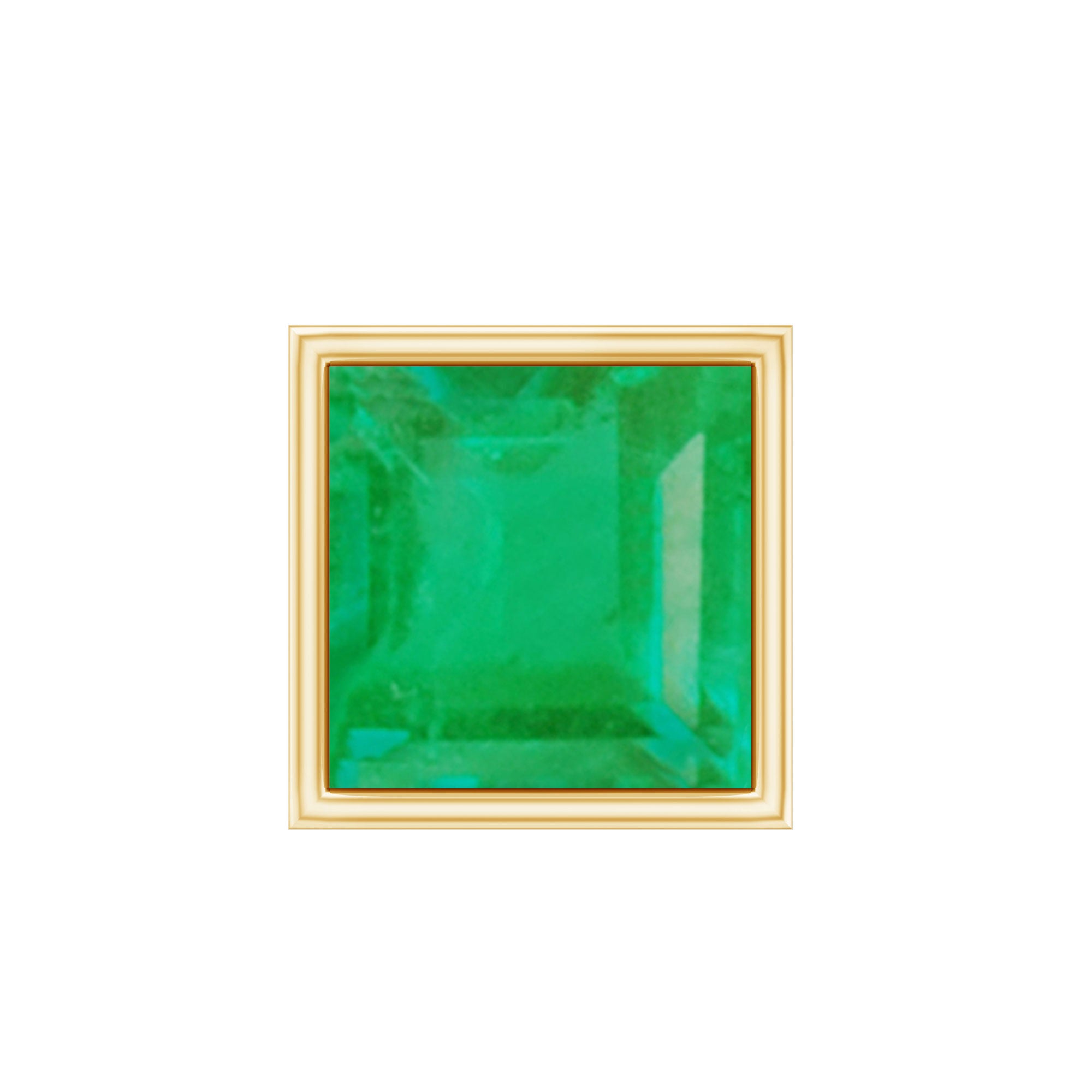 Princess Cut Emerald Helix Earring in Bezel Setting