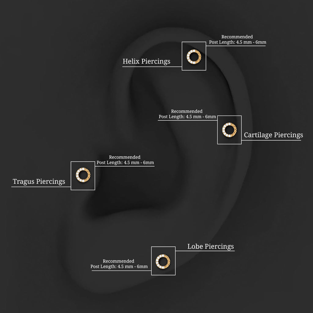 Diamond Circle Earring for Conch Piercing