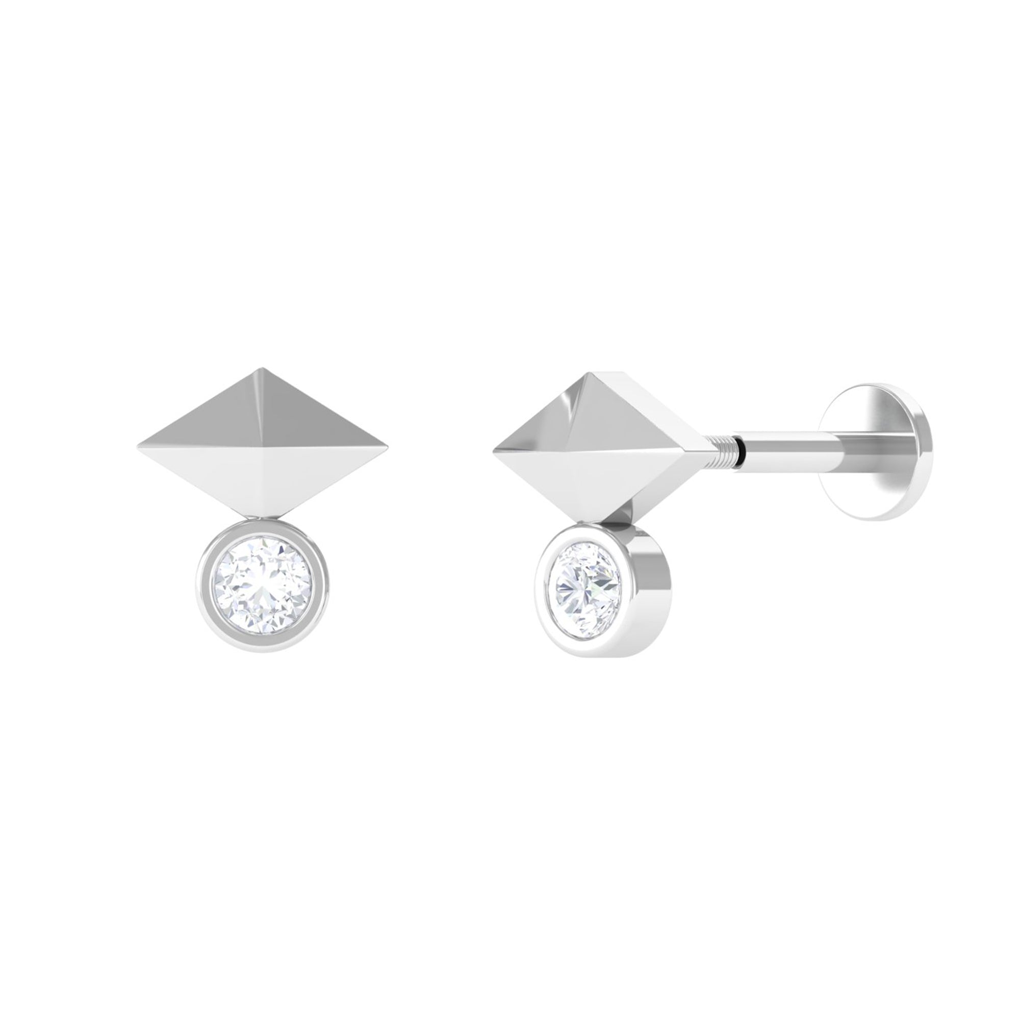 Diamond Geometric Tragus Earring