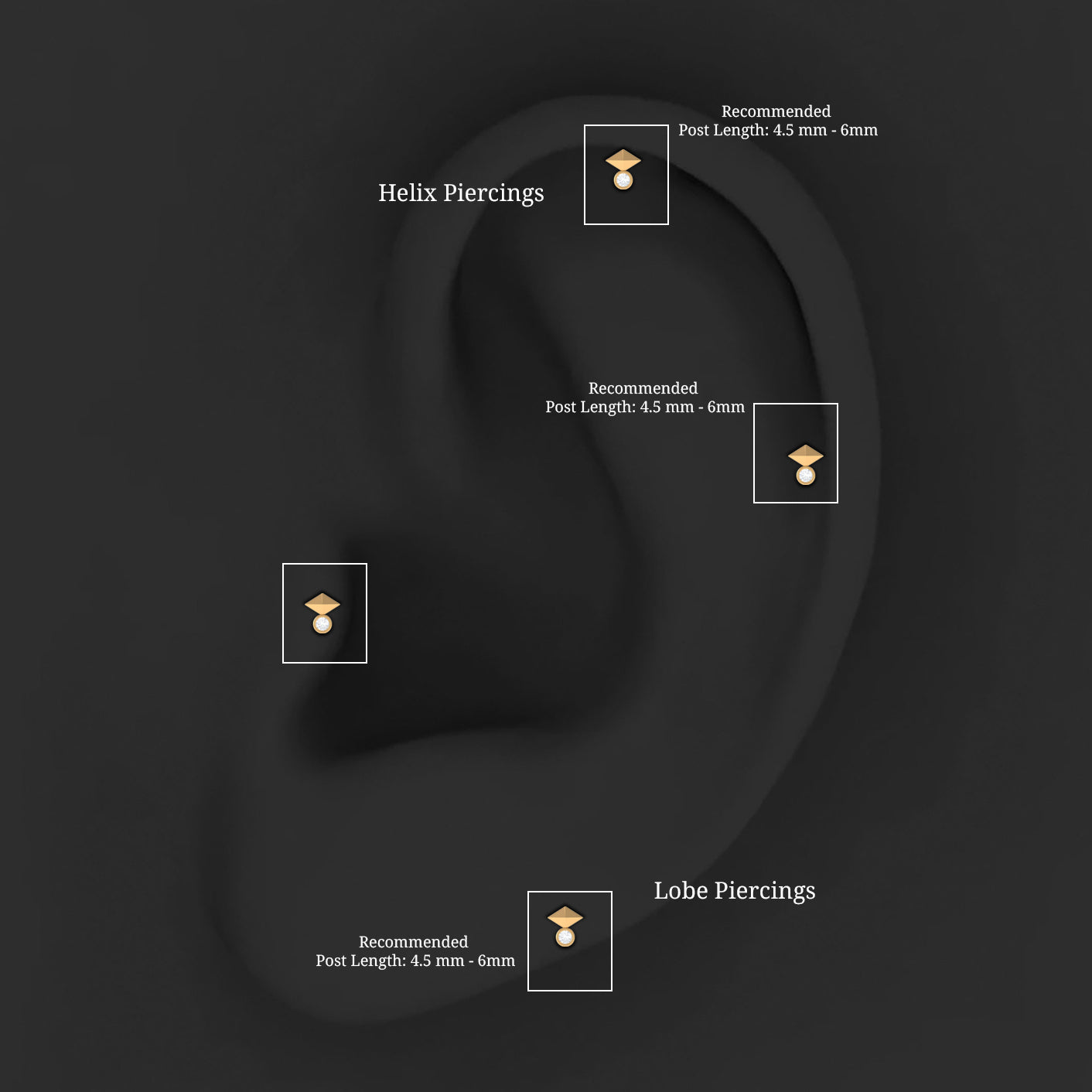 Diamond Geometric Tragus Earring