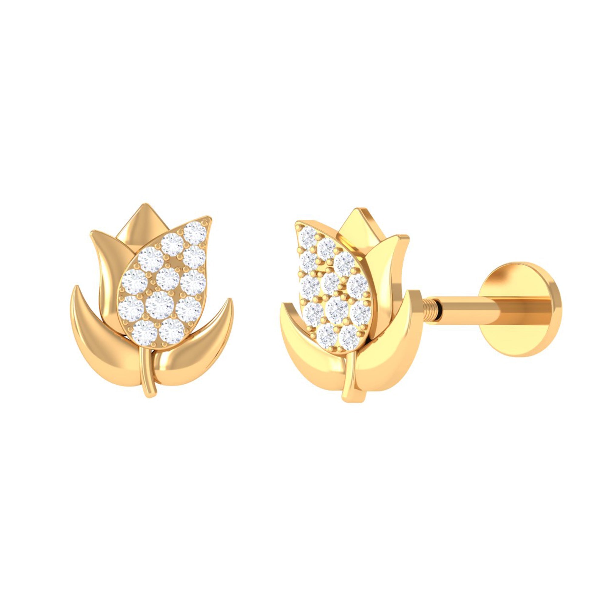 Diamond Flower Earring for Tragus Piercing