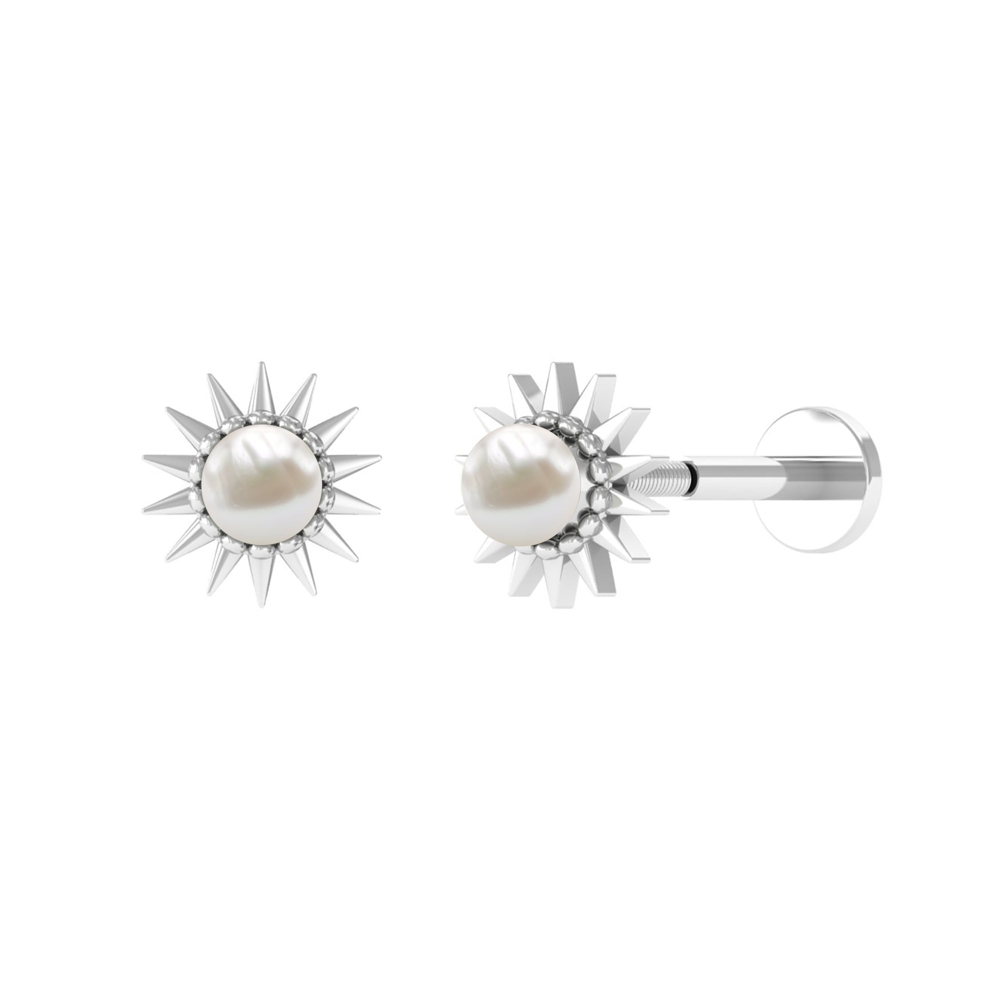 Natural Freshwater Pearl Sun Conch Earring