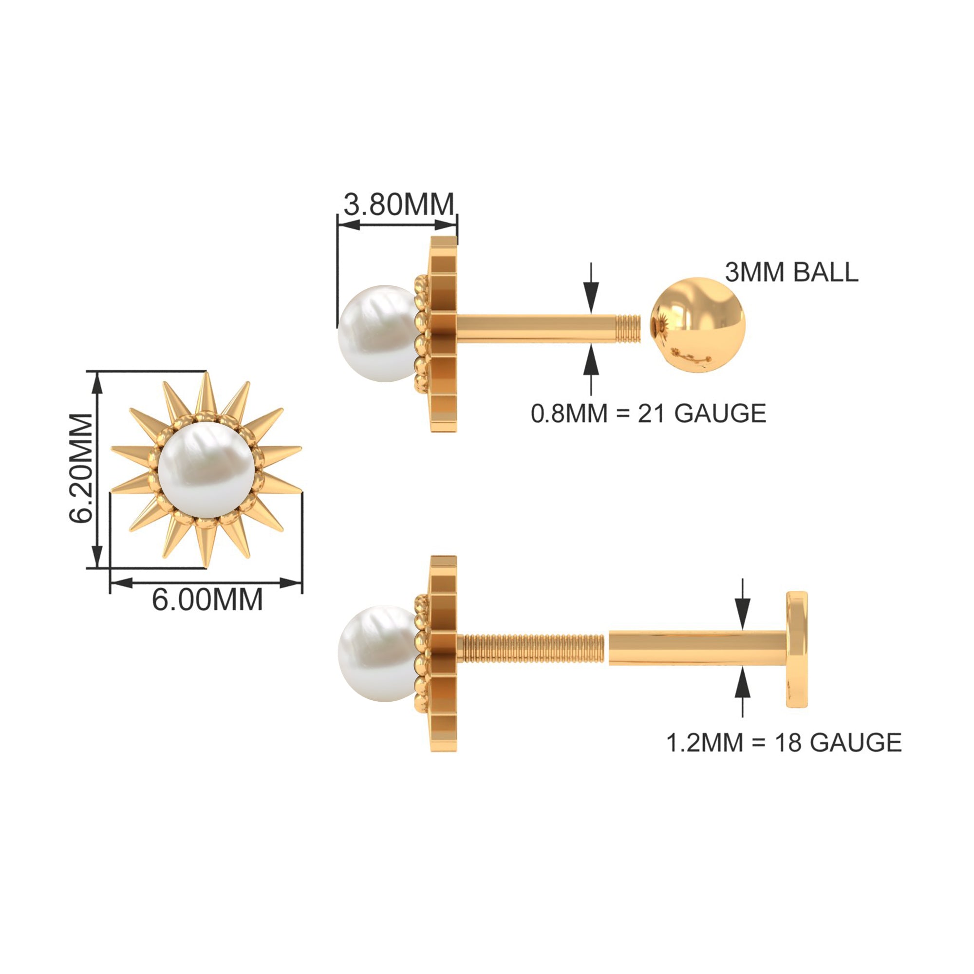 Natural Freshwater Pearl Sun Conch Earring