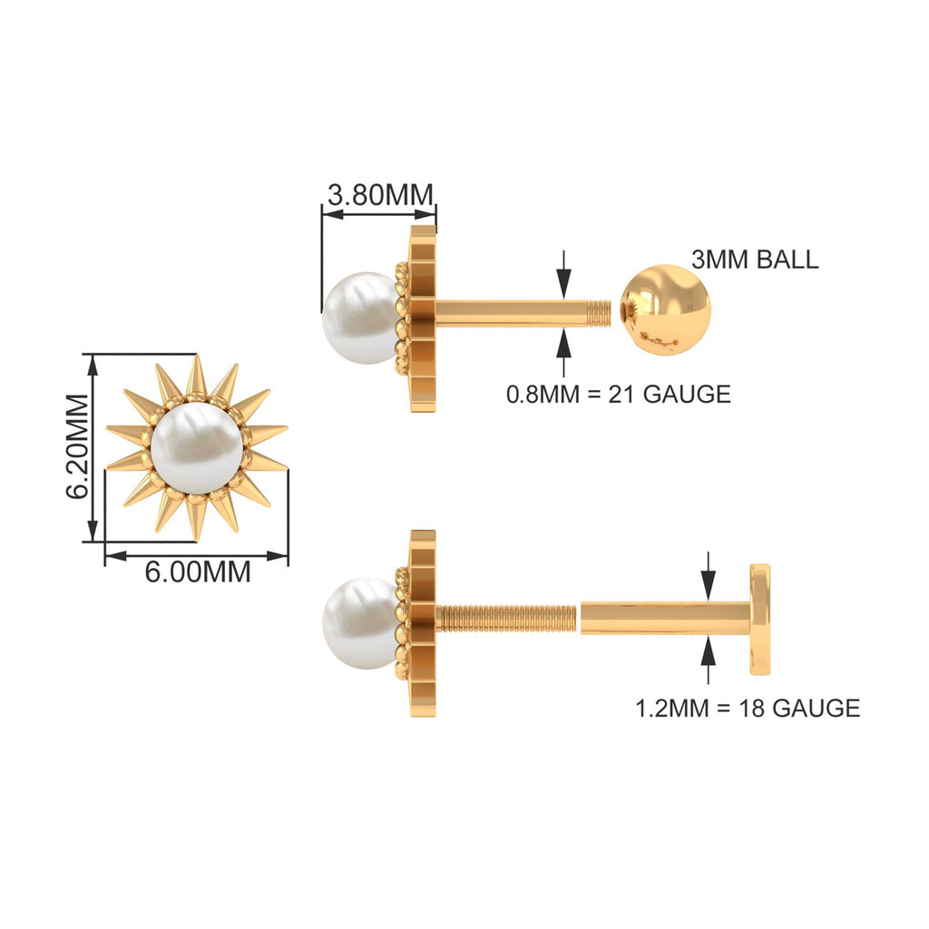 Natural Freshwater Pearl Sun Conch Earring