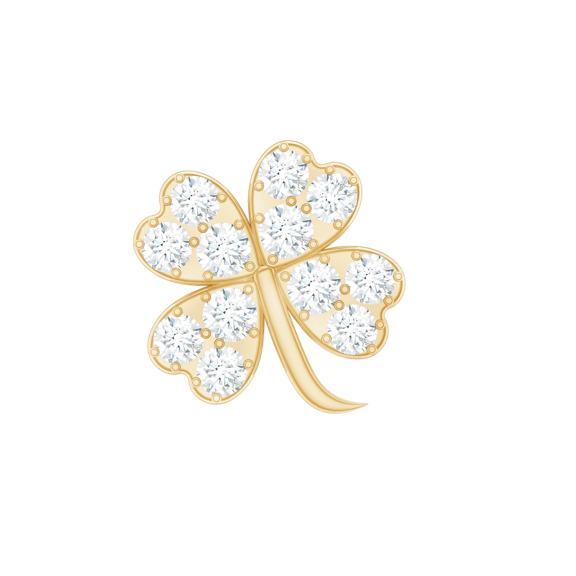 Diamond Four Leaf Clover Tragus Earring