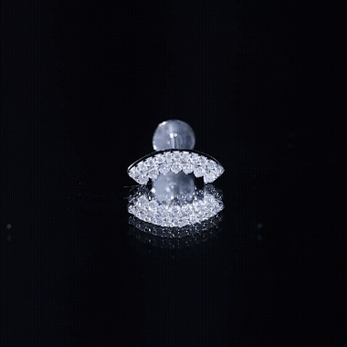 Curved Moissanite Minimal Earring for Cartilage Piercing