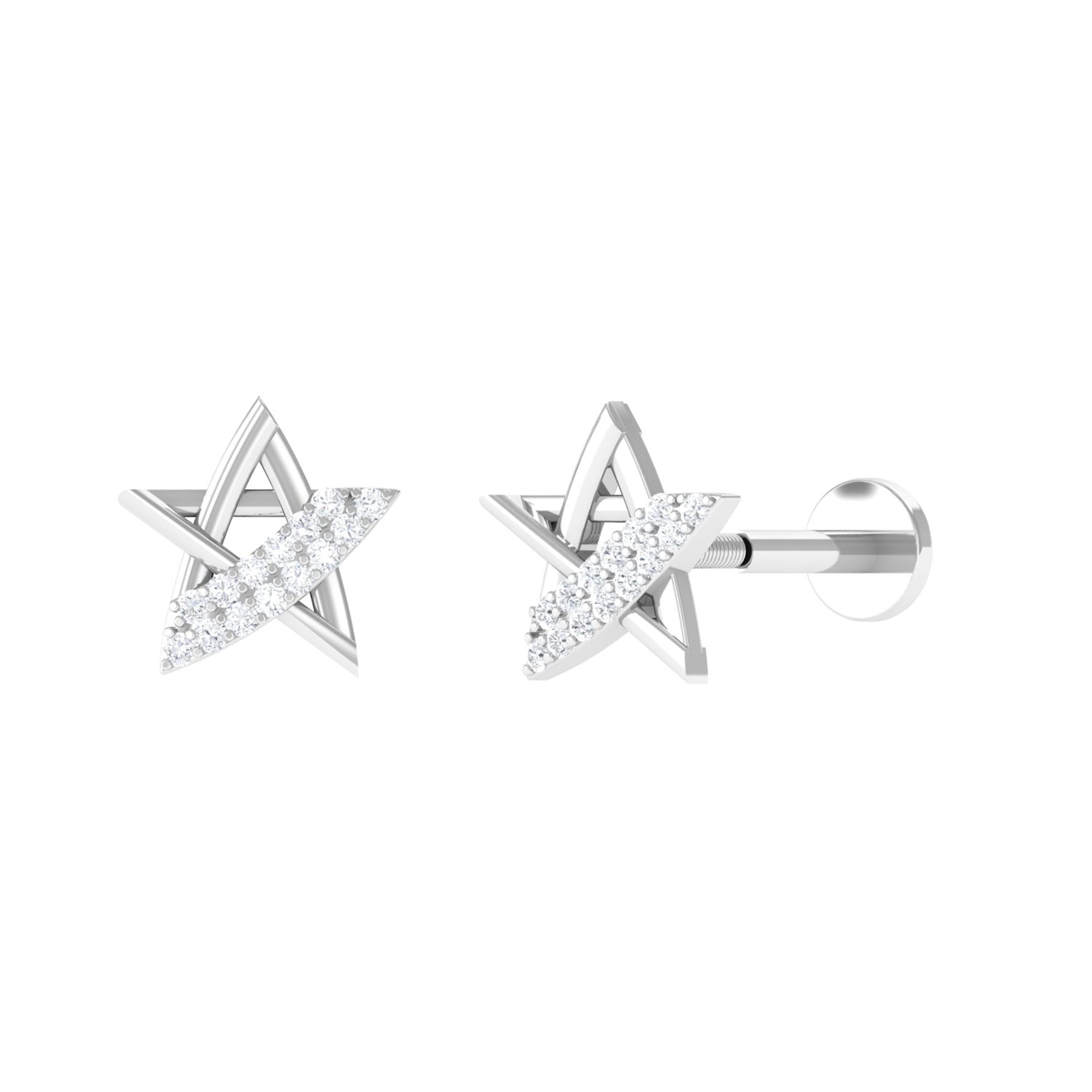 Diamond Star Earring for Helix Piercing