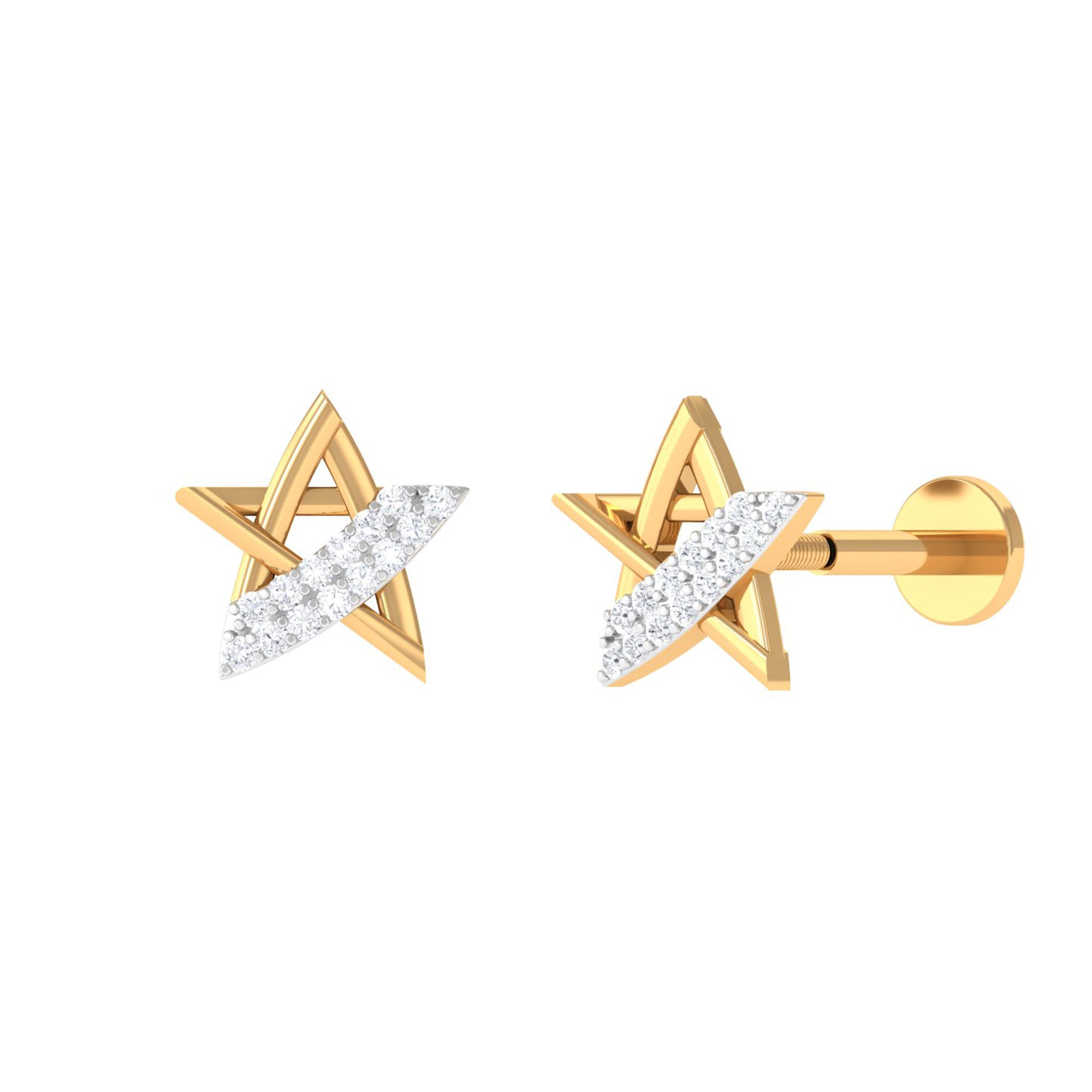 Diamond Star Earring for Helix Piercing