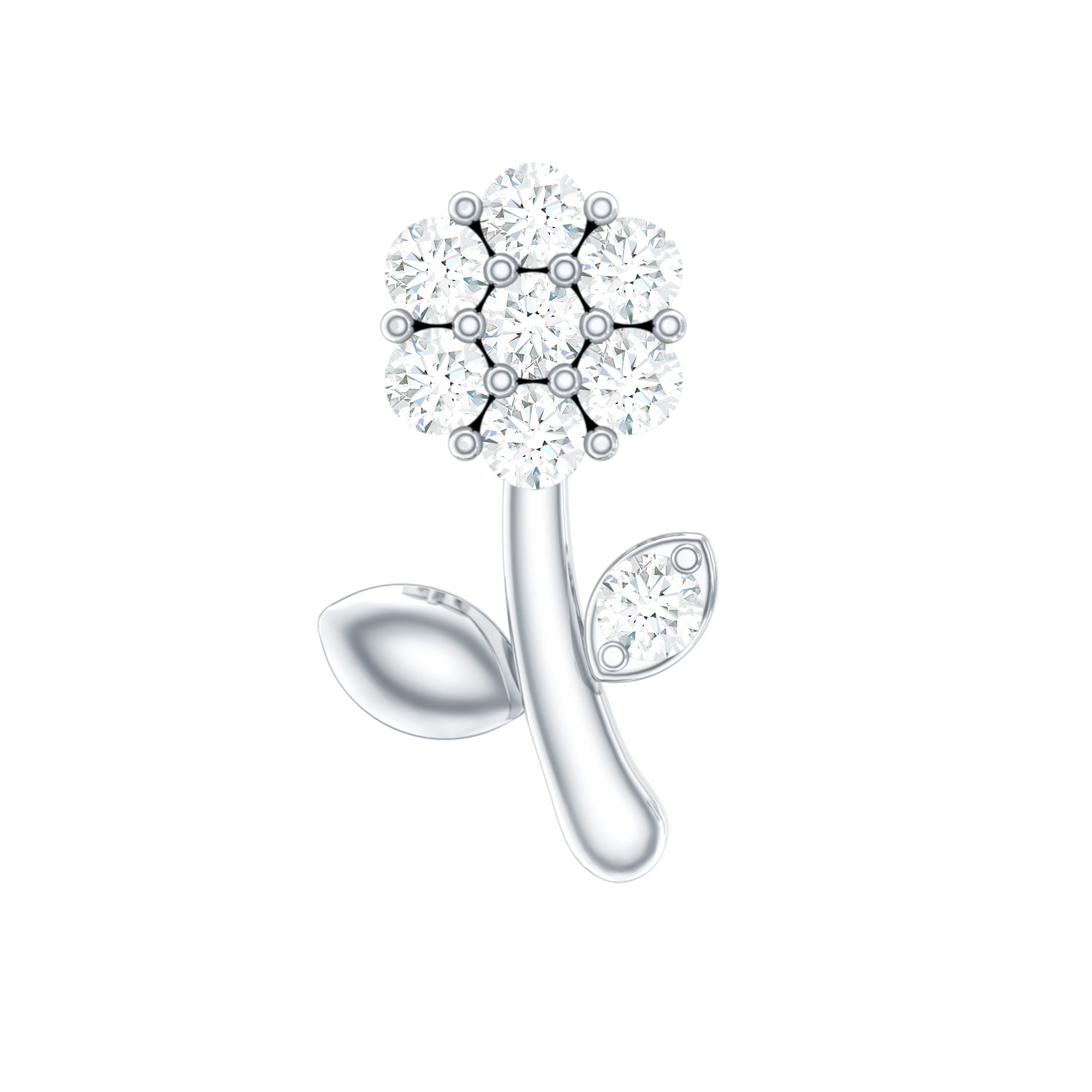 Diamond Flower Helix Earring