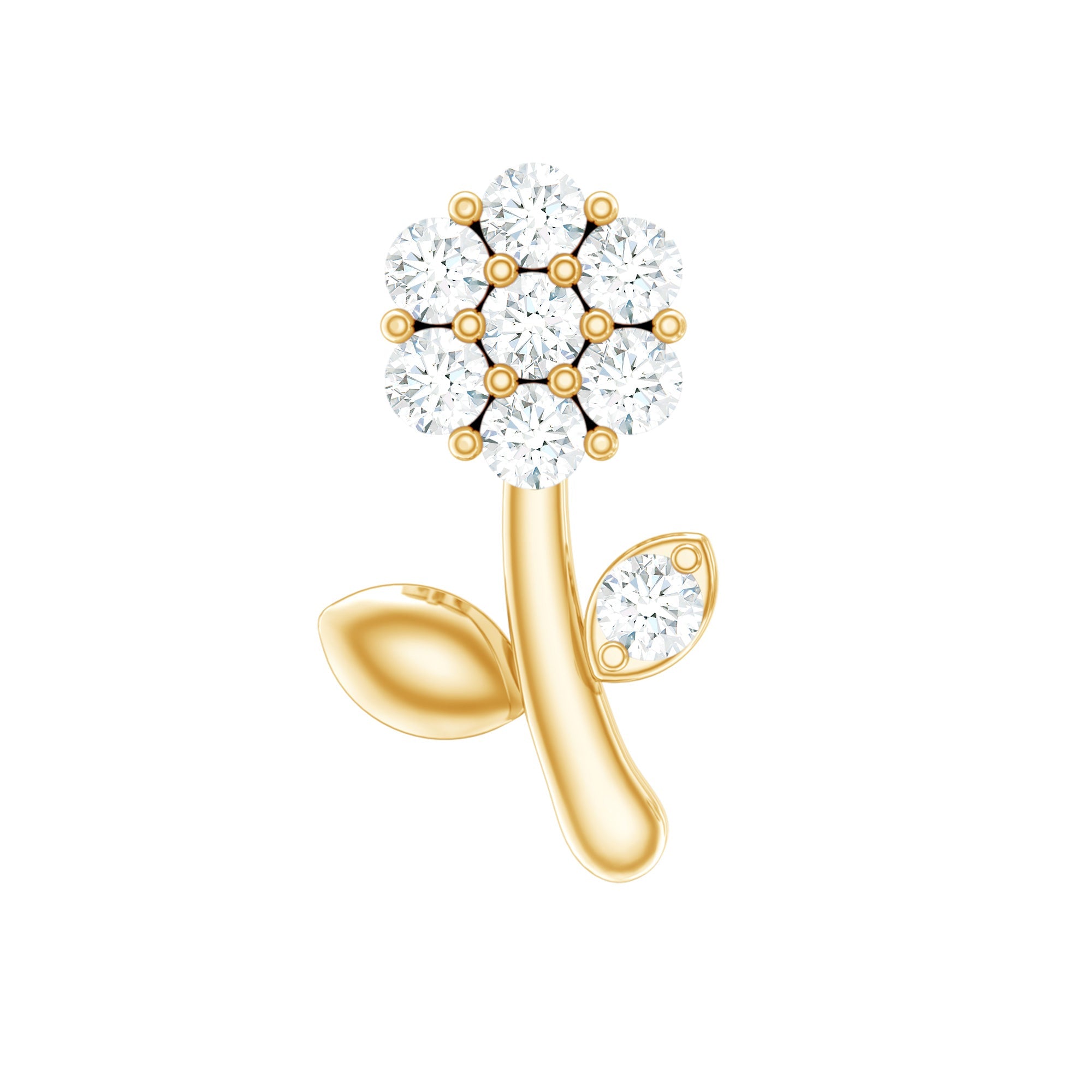 Diamond Flower Helix Earring