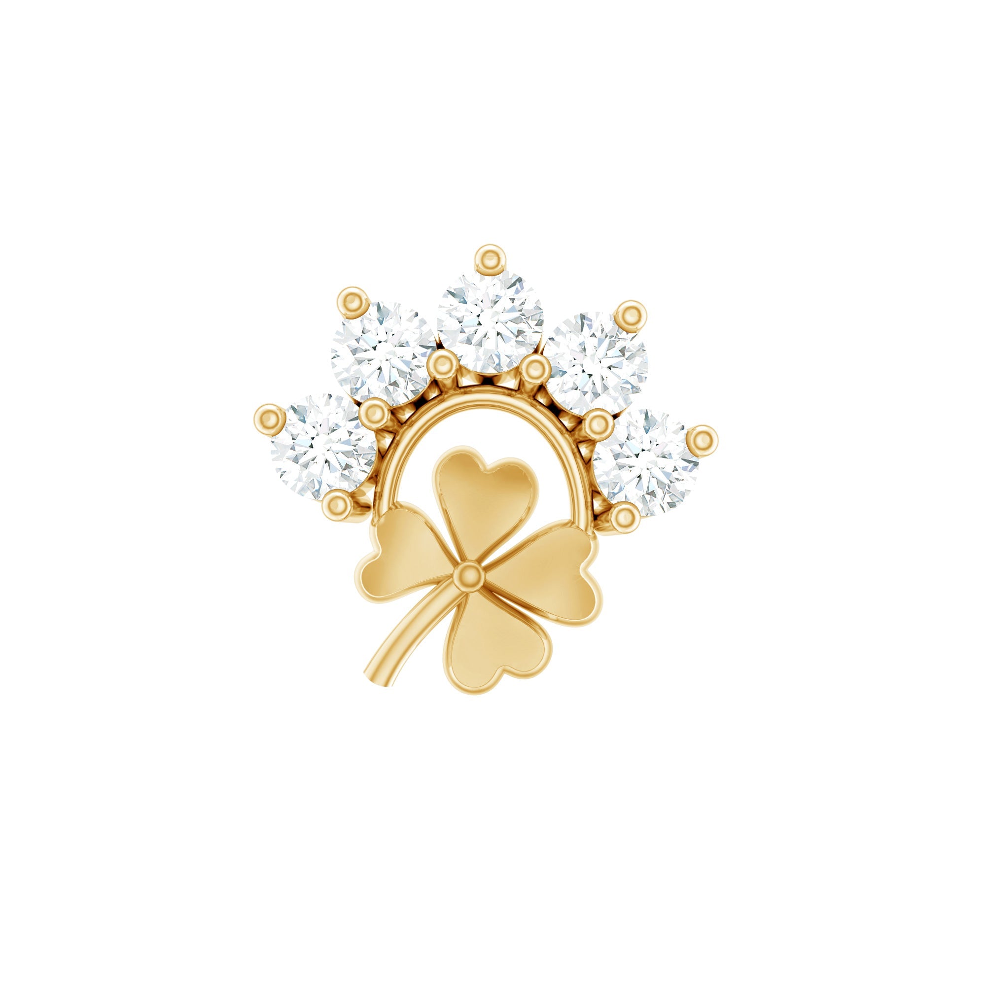 Diamond Four Leaf Clover Earring