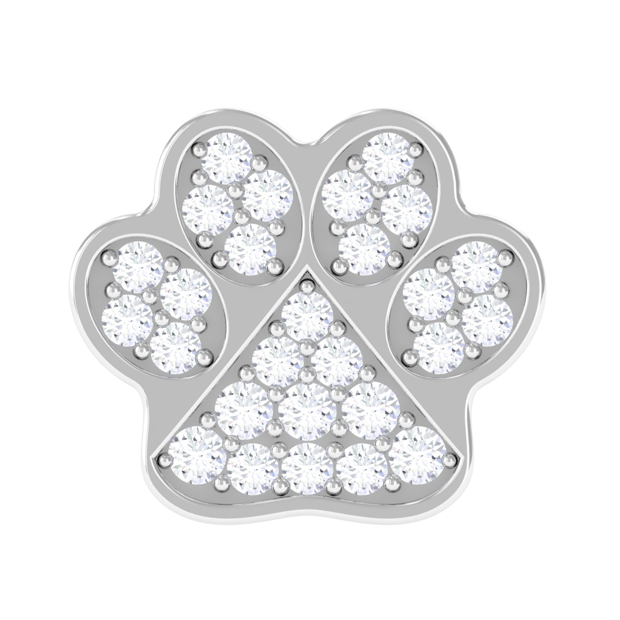 Moissanite Gold Dog Paw Print Earring for Cartilage Piercing