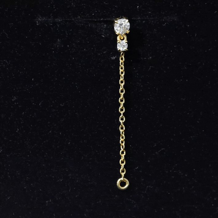 Simple Diamond Chain Drop Earring for Helix Piercing