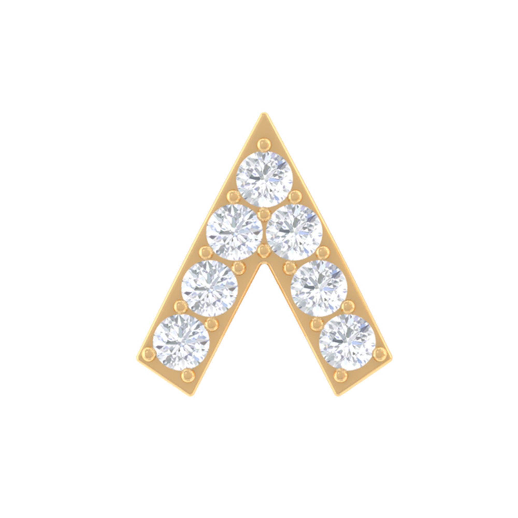 Genuine Diamond V Shape Earring for Tragus Piercing in Gold