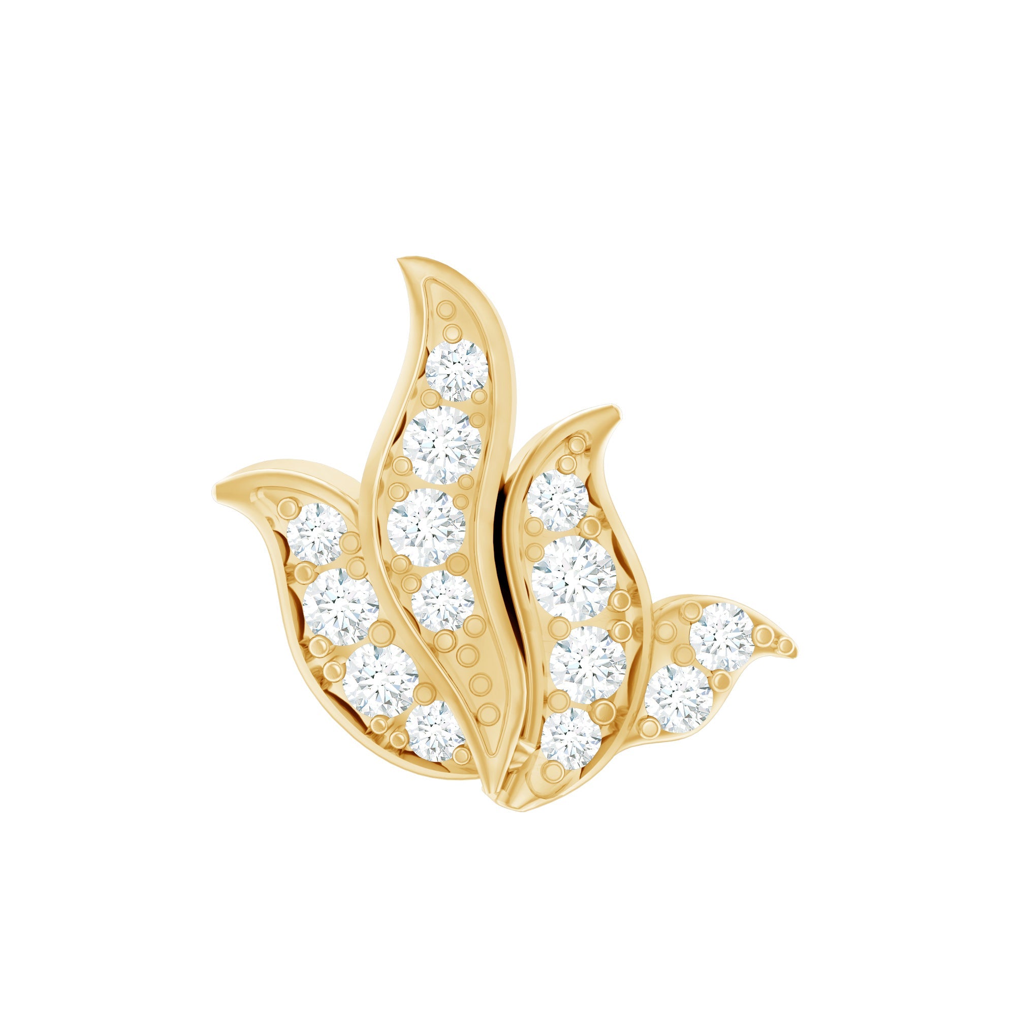 Diamond Leaf Helix Earring for Women