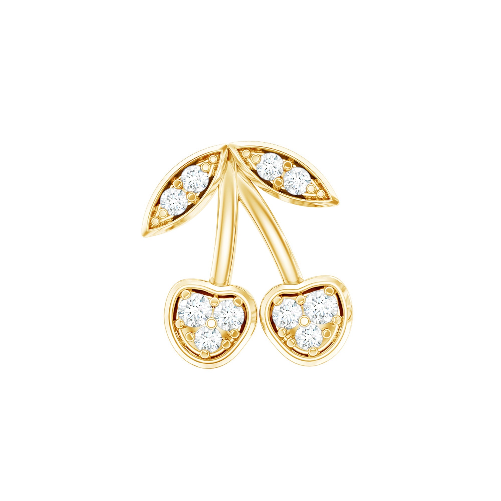 Diamond Cherry Fruit Earring for Helix Piercing