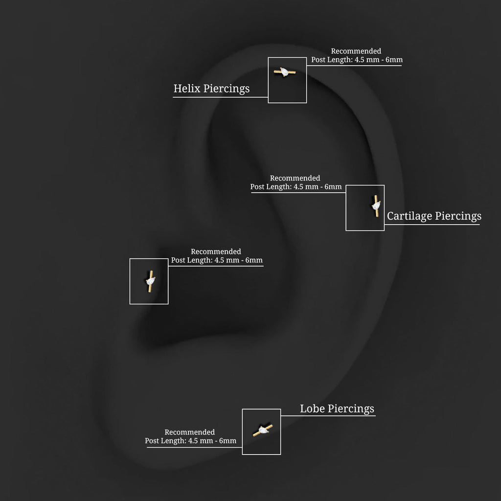 Pear Shape Diamond Solitaire Helix Earring for Her