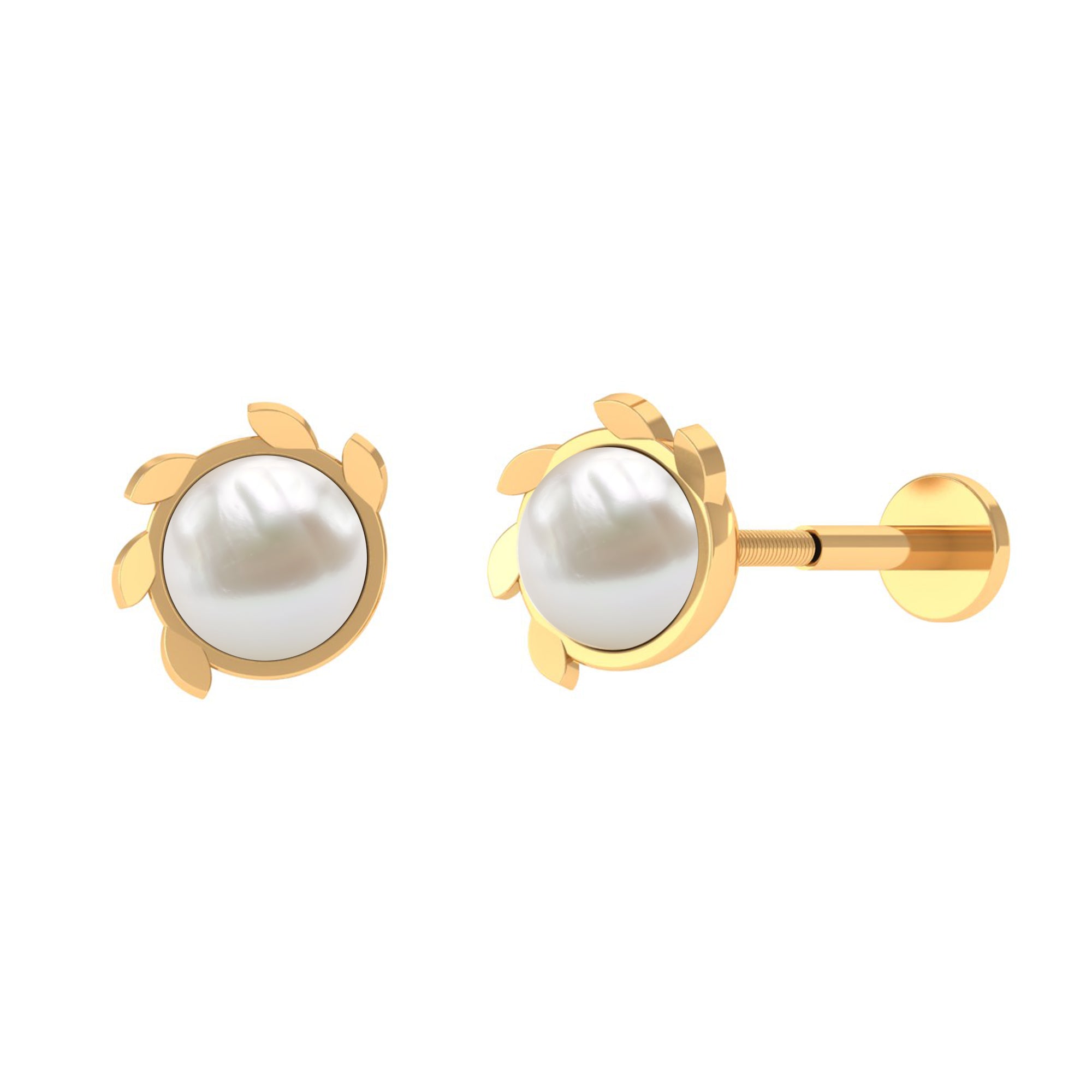 Real Freshwater Pearl Solitaire Earring for Helix Piercing