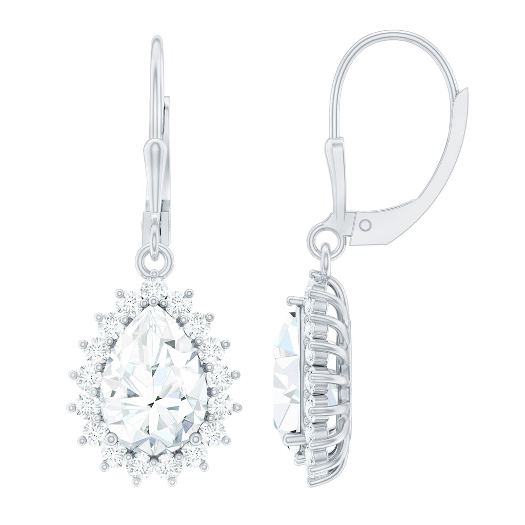 Certified Moissanite Sterling Silver Dangle Earrings for Women