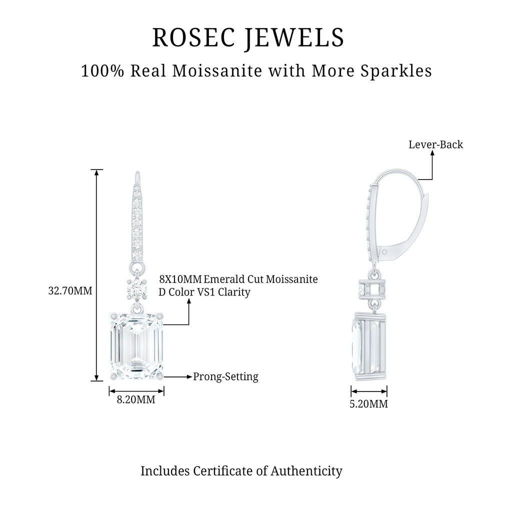 Certified Moissanite Silver Dangle Earrings For Women