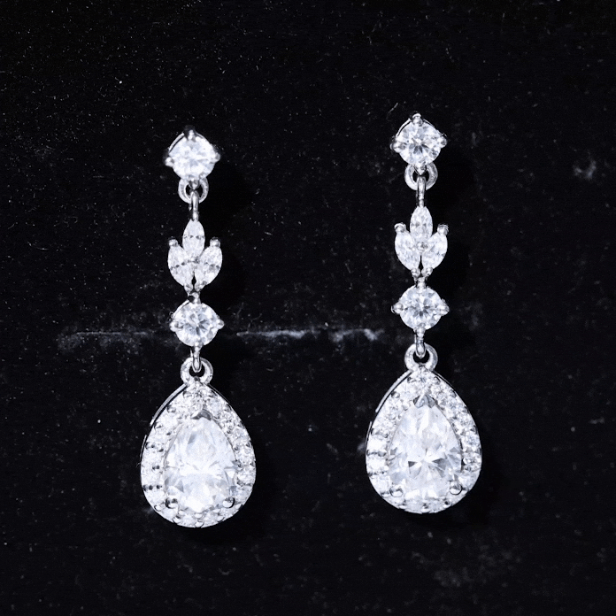 Certified Moissanite Wedding Dangling Earrings