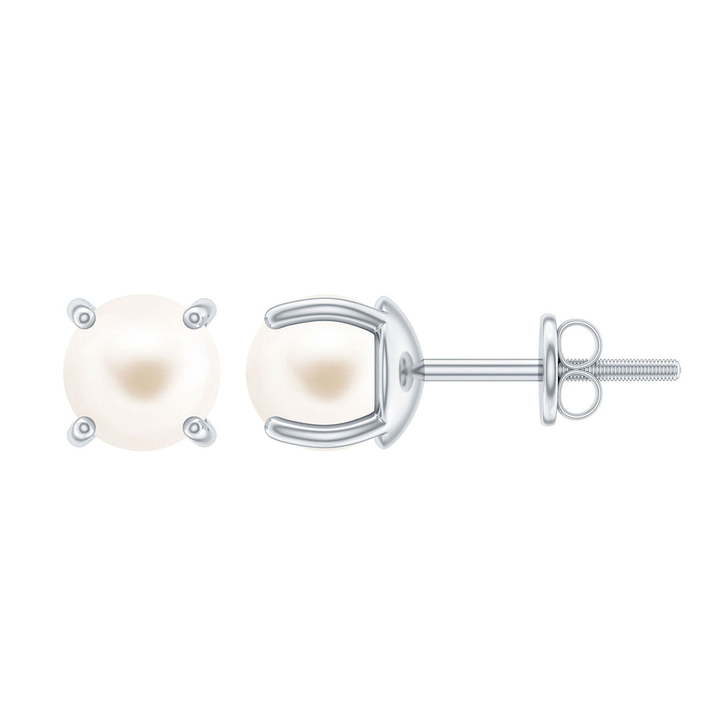 Genuine Handpicked Freshwater Pearl Stud Earrings with Screw Back