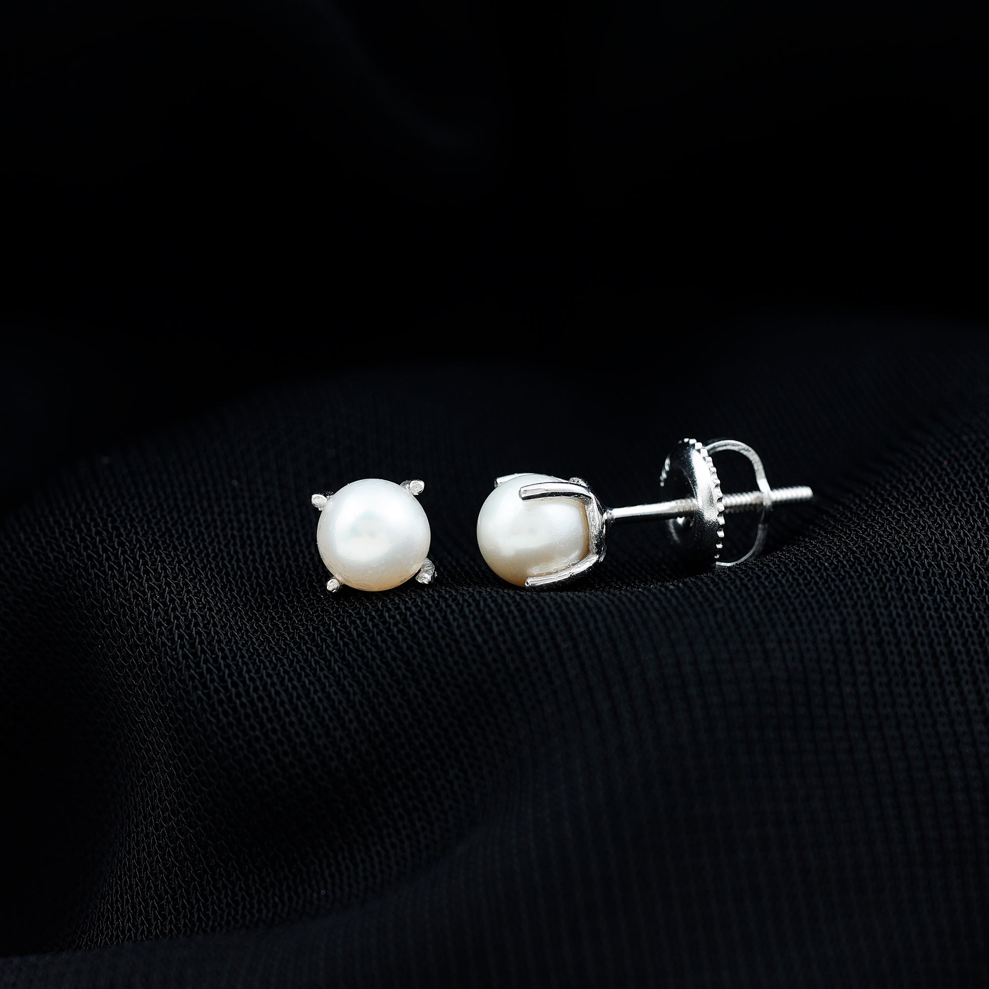 Genuine Handpicked Freshwater Pearl Stud Earrings with Screw Back