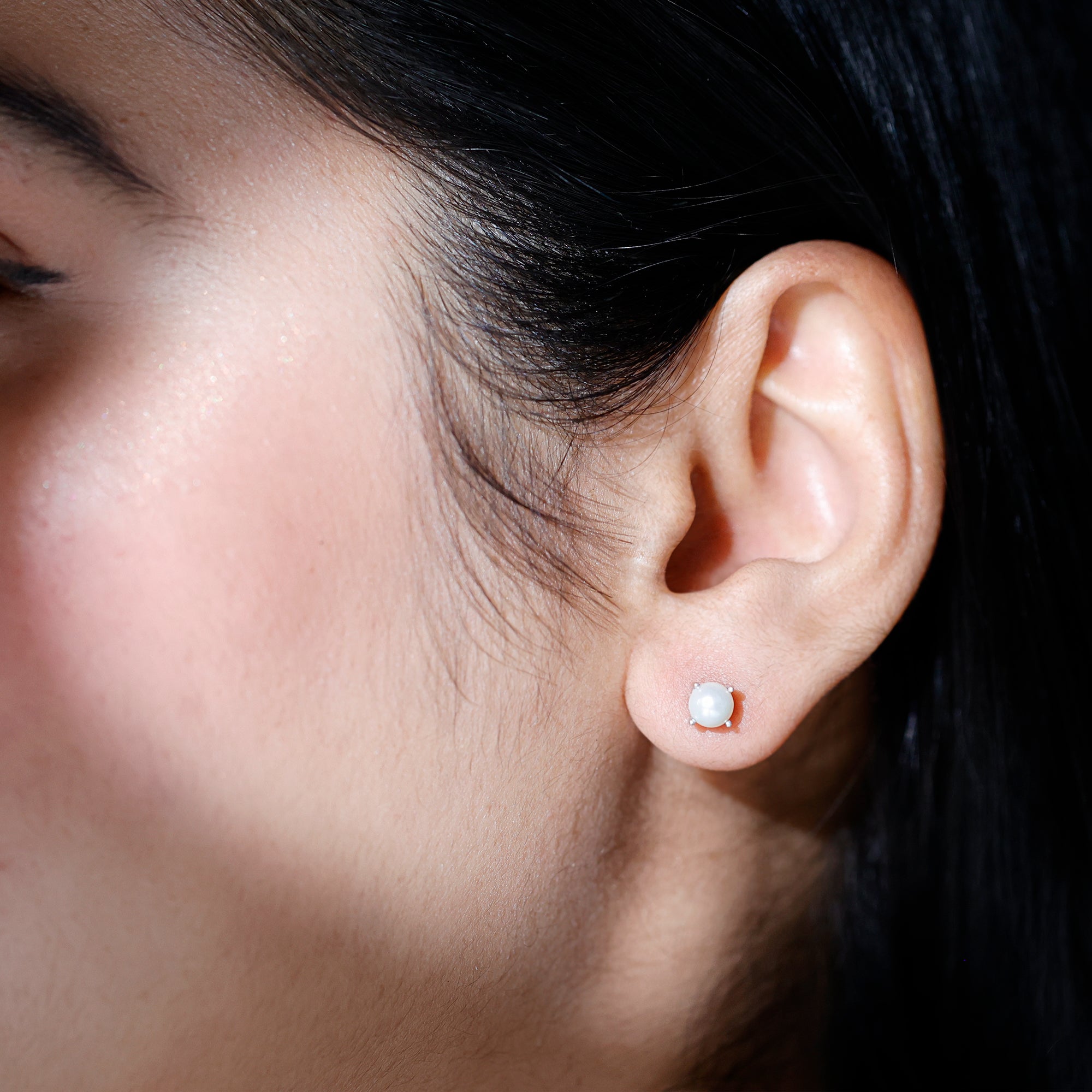 Genuine Handpicked Freshwater Pearl Stud Earrings with Screw Back