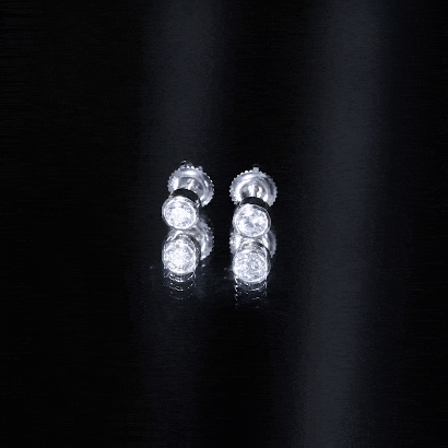 Minimalist Solitaire Moissanite Stud Earrings in Bezel Setting