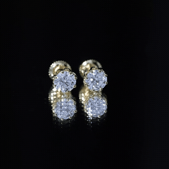 Moissanite Stud Earrings in Decorative Setting