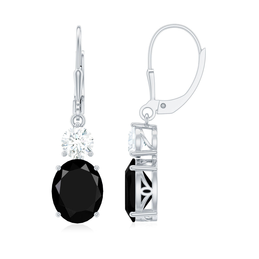 Lab Grown Black Diamond Drop Earrings in Silver