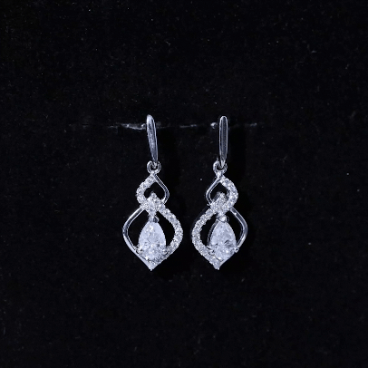 Certified Pear Shaped Moissanite Bridal Earrings for Wedding