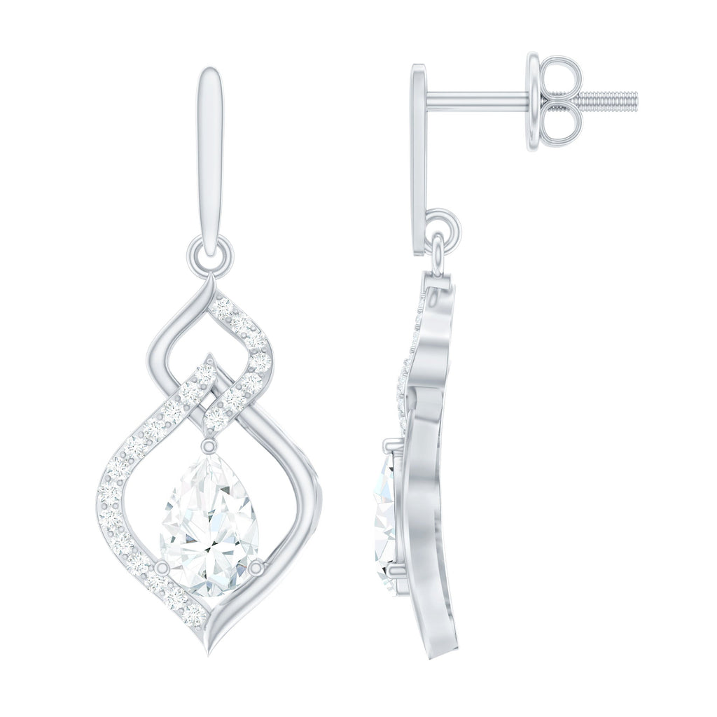 Certified Pear Shaped Moissanite Bridal Earrings for Wedding