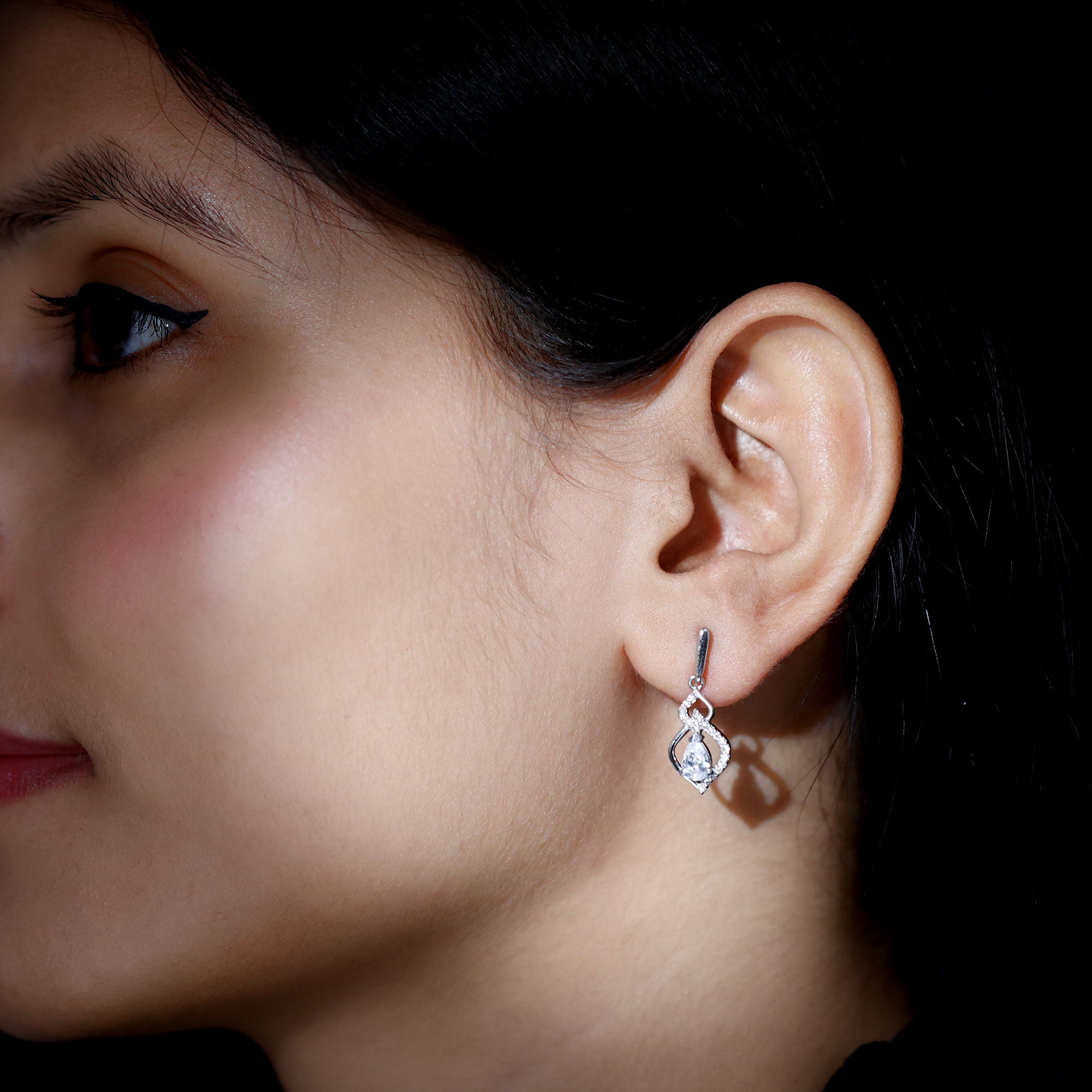 Certified Pear Shaped Moissanite Bridal Earrings for Wedding