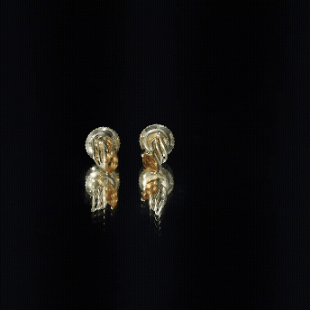 Nature Inspired Citrine Leaf Stud Earrings in Gold Plated Silver