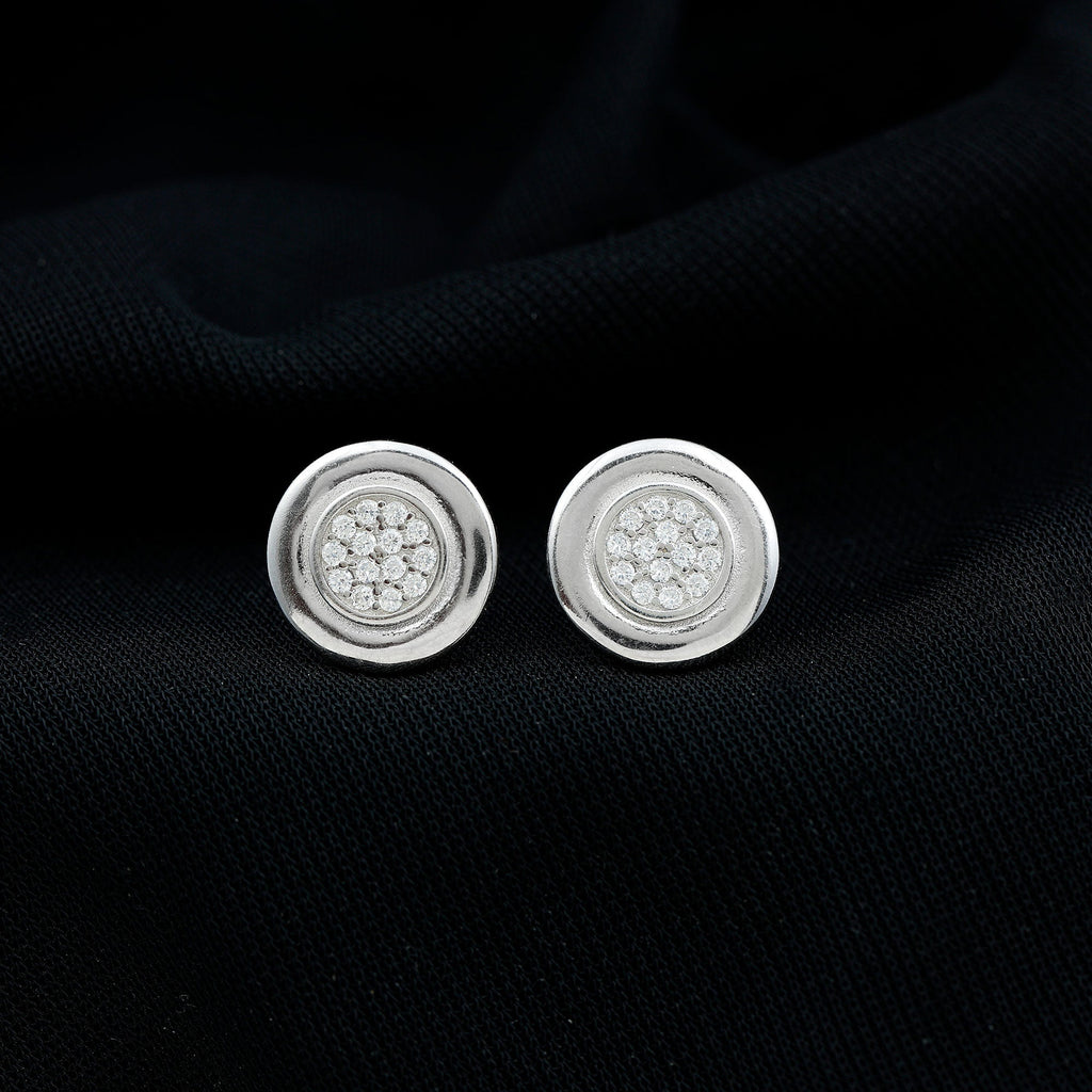 Simulated Diamond Cluster Earrings in Gold Plated Silver