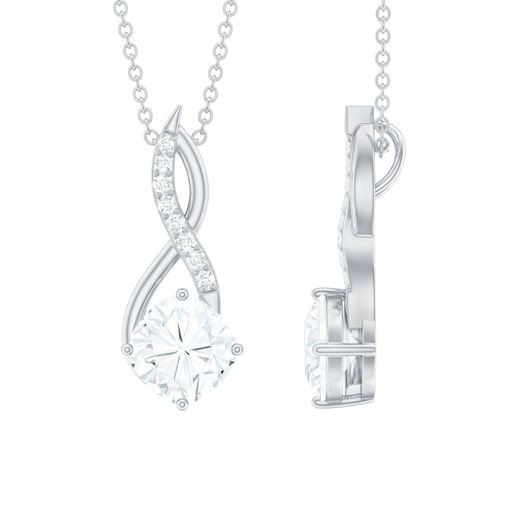 Certified Cushion Cut Cubic Zirconia Infinity Necklace for Women