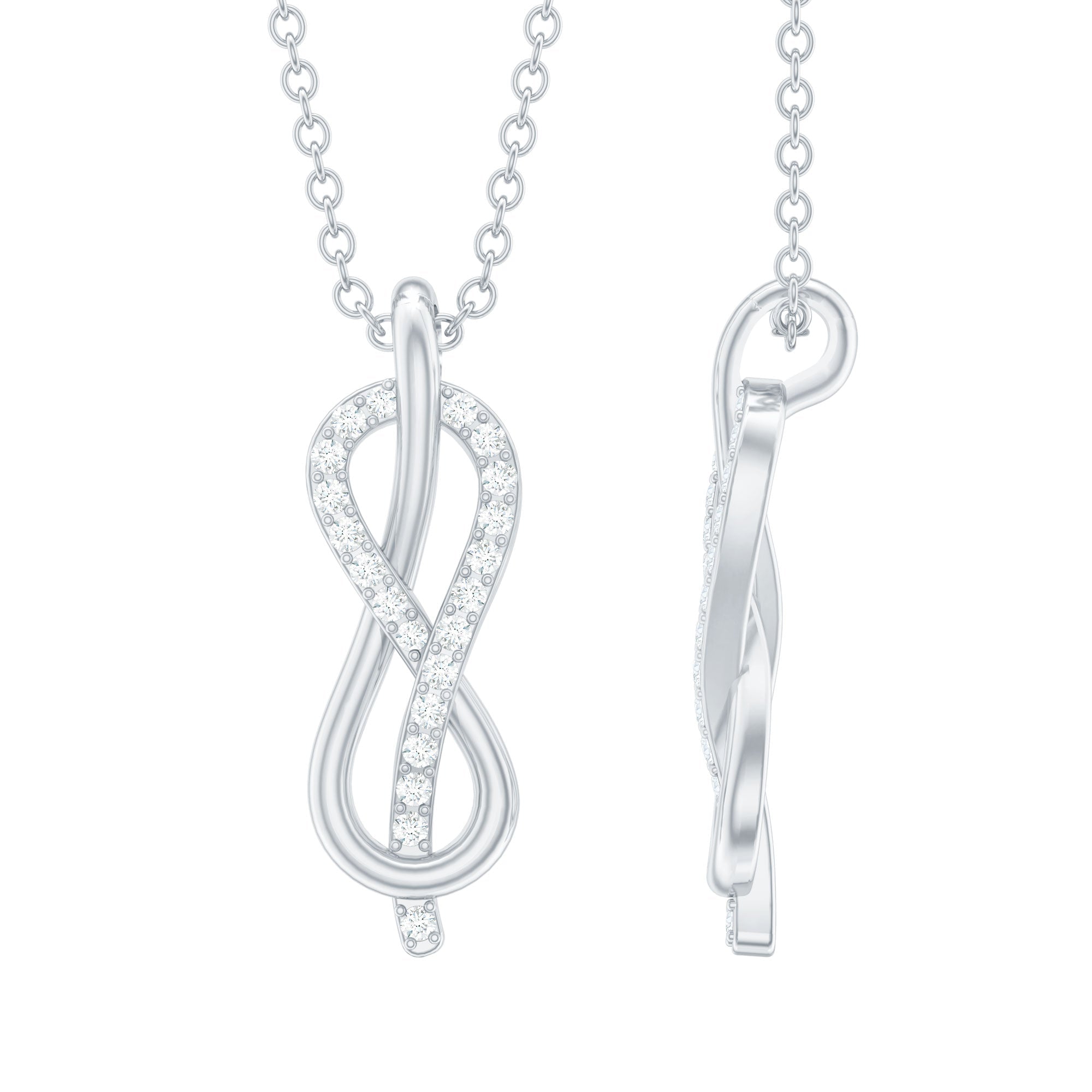 Certified Moissanite Infinity Knot Pendant Necklace