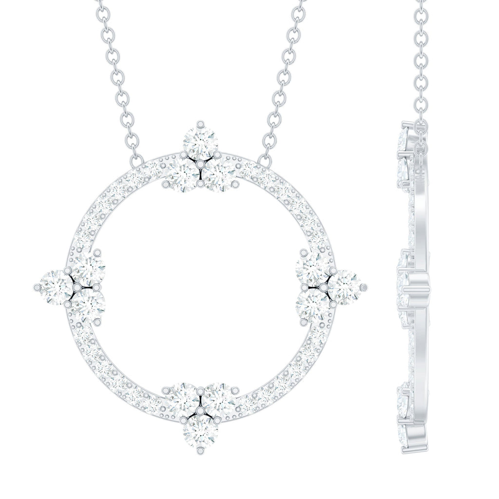 Certified Moissanite Eternity Necklace in 14K Gold Plated Silver