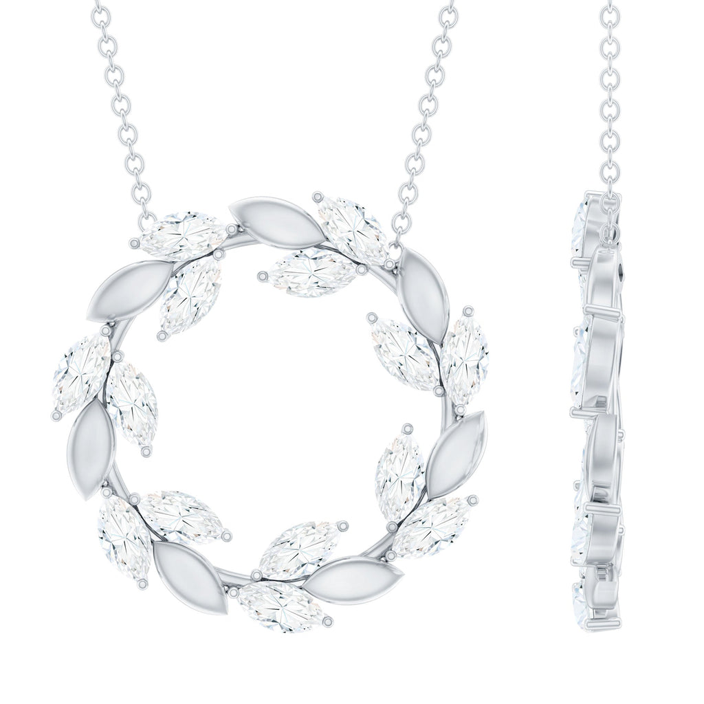 Nature Inspired Moissanite Eternity Necklace with Silver Chain