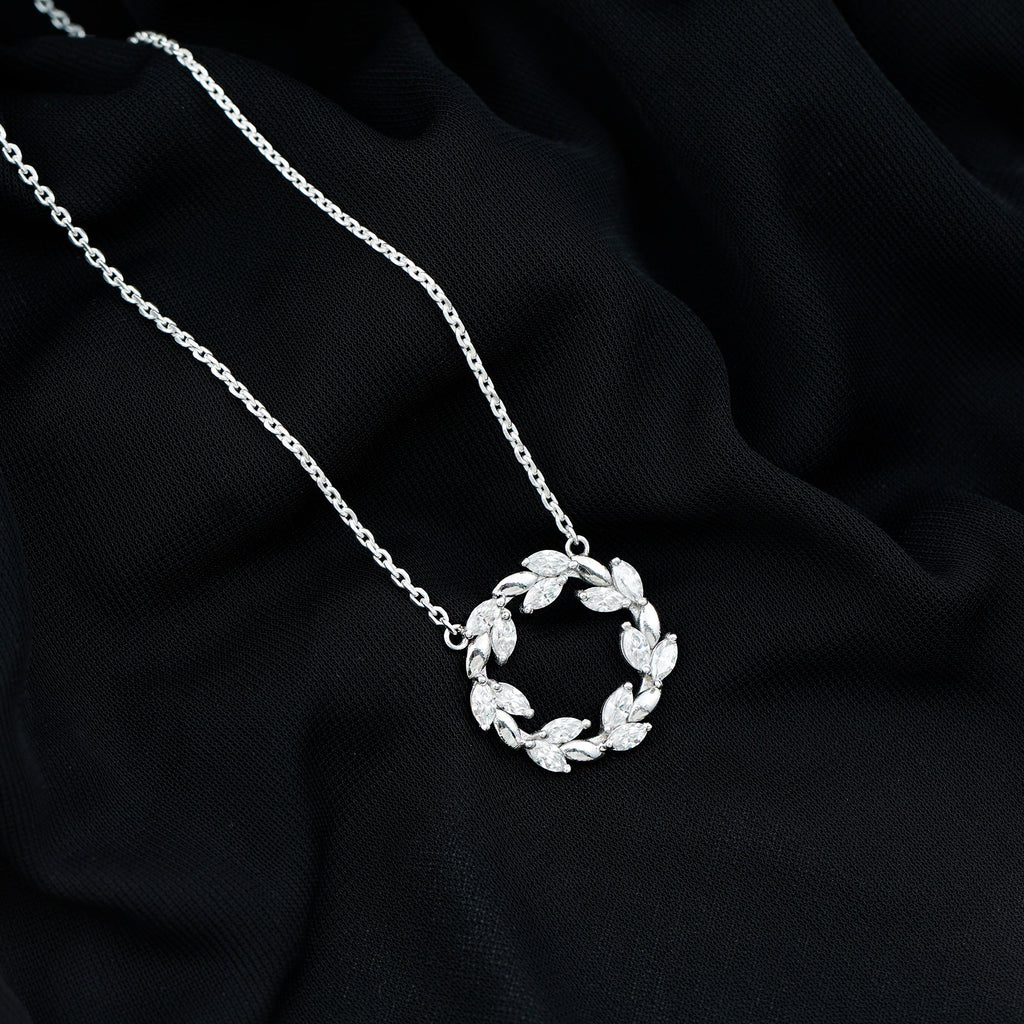 Nature Inspired Moissanite Eternity Necklace with Silver Chain