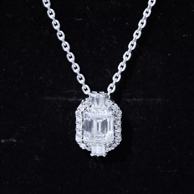 Emerald Cut Moissanite Cocktail Necklace for Women