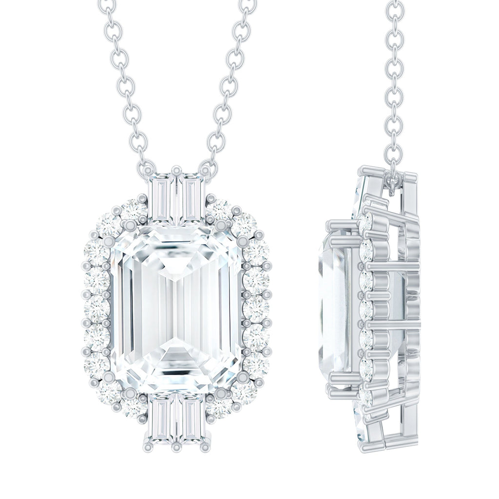 Emerald Cut Moissanite Cocktail Necklace for Women