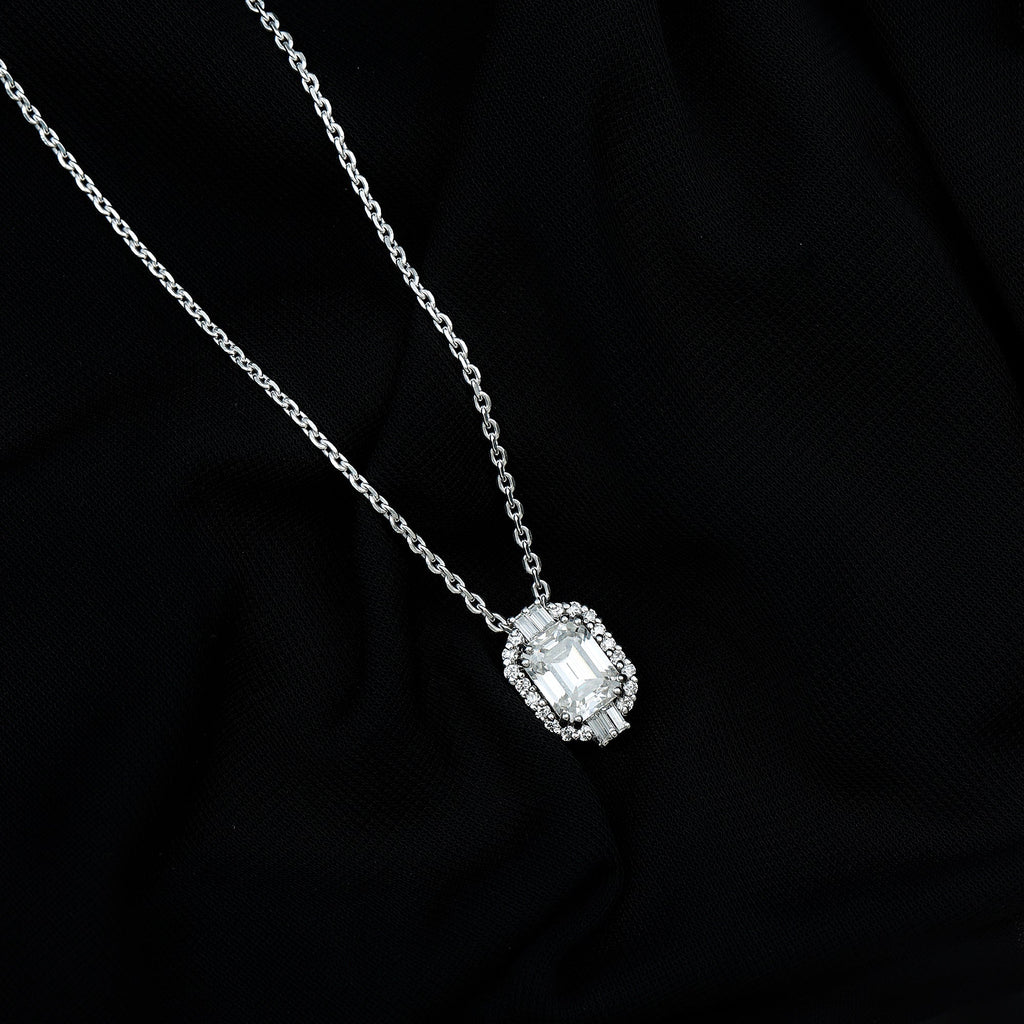 Emerald Cut Moissanite Cocktail Necklace for Women